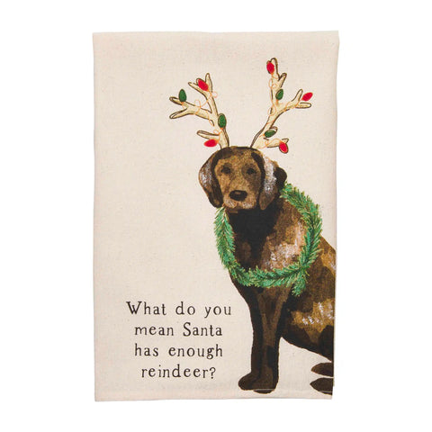 Reindeer Painted Dog Towel