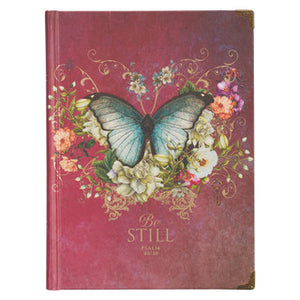Pink Be Still Butterfly Hardcover Journal, Psalm46:10
