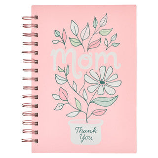 Thank You Mom Pink and White Daisy Wirebound Journal, 1 Thessalonians 5:16-18