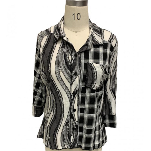 Kamana Black and White Single Pocket Tunic