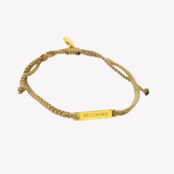 Becoming Khaki Braided Cord Bracelet