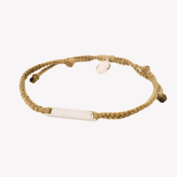 Becoming Khaki Braided Cord Bracelet