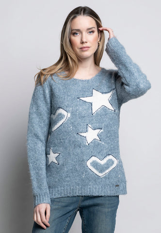 Star Heart Grey Sweater