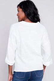 Long Sleeve Crewneck with Twist at Front