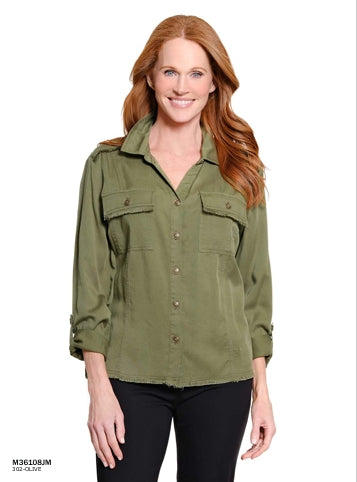 Roll Tab L/S 2-Pocket Button Front Woven Shirt