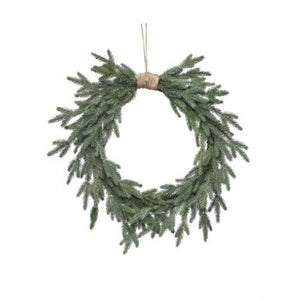 24" PE FIR HEART SHAPED WREATH W/JUTE