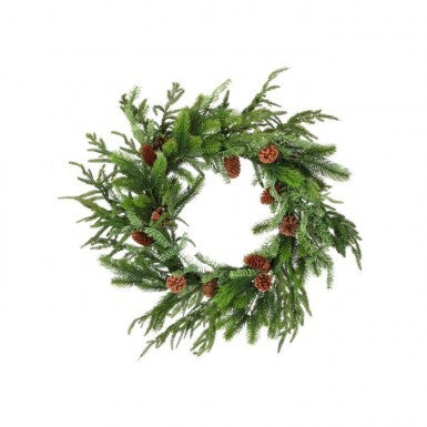 24"REAL TOUCH NORFOL/SPRUCE/JUNIPER WREATH