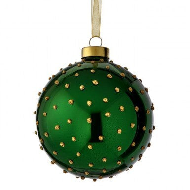 4" DIMPLED GLASS BALL ORNAMENT