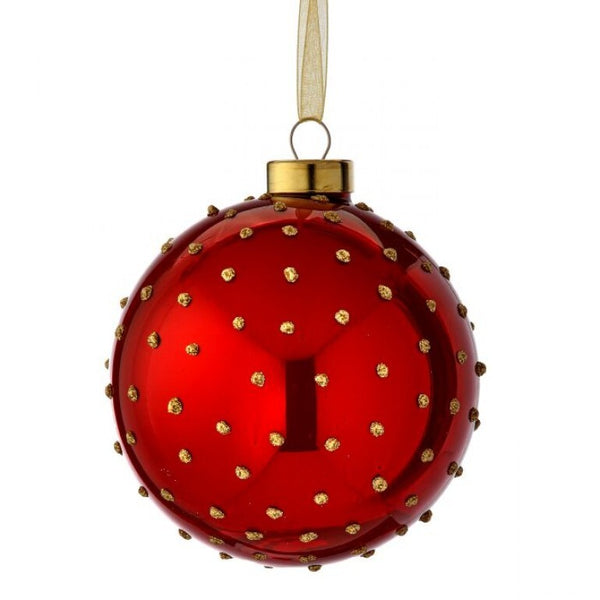 4" DIMPLED GLASS BALL ORNAMENT