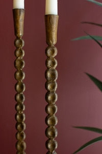 Antique Brass Taper Candle Holders, 3 assorted Sizes
