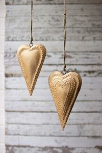 Assorted Antique Brass Metal Hearts