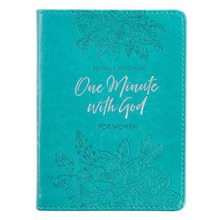 One Minute with God For Women Teal Faux Leather Devotional