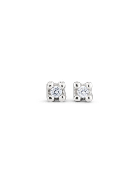 Uno de 50 Stud earrings with white cubic zirconia