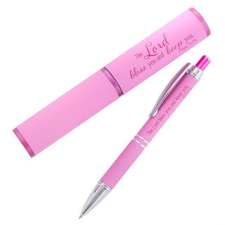 Bless You and Keep You Pink Gift Pen and Case, Numbers 6:24