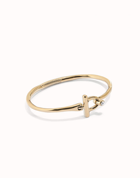 Uno de 50 Bangle bracelet with white topaz