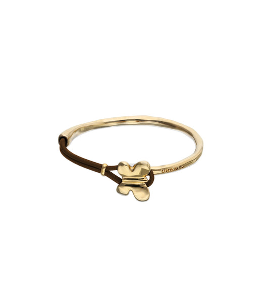 Uno de 50 Brown leather bracelet with butterfly ornament