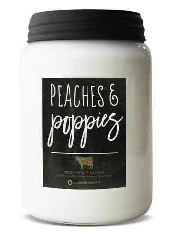 Milkhouse Candle | Farmhouse Apothecary Jar -Peaches and Poppies