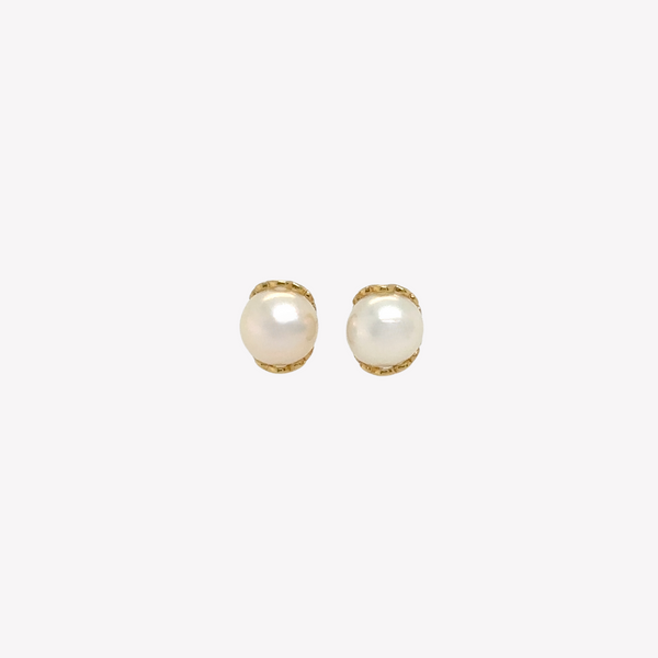 Becoming Shell Encased Pearl Stud Earrings