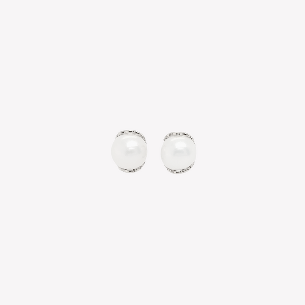 Becoming Shell Encased Pearl Stud Earrings