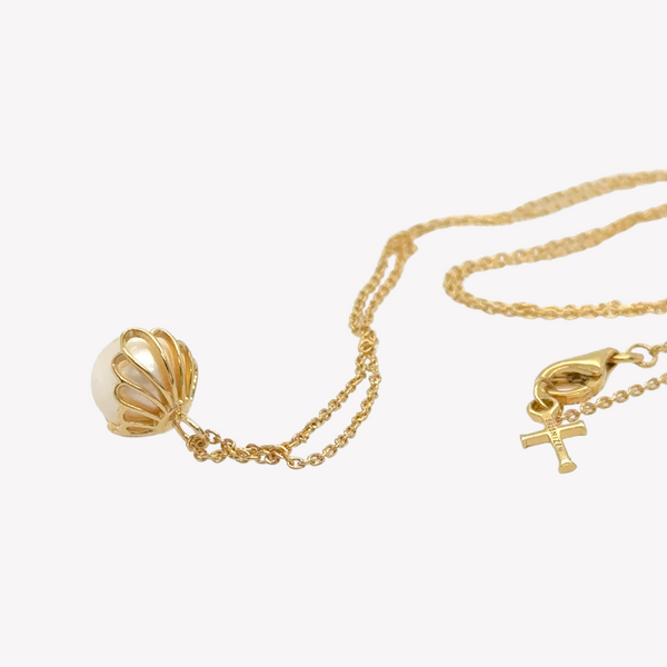 Becoming Shell Encased Pearl Necklace