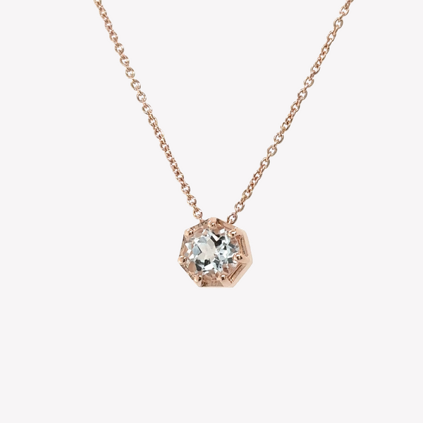 Ebenezer Solitaire White Topaz Necklace