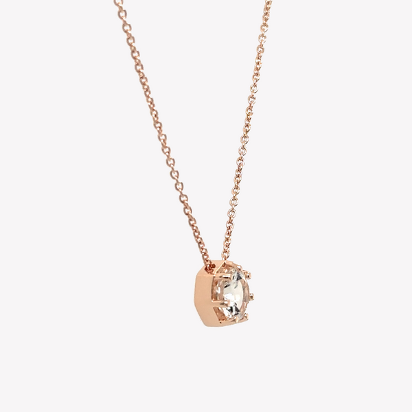 Ebenezer Solitaire White Topaz Necklace