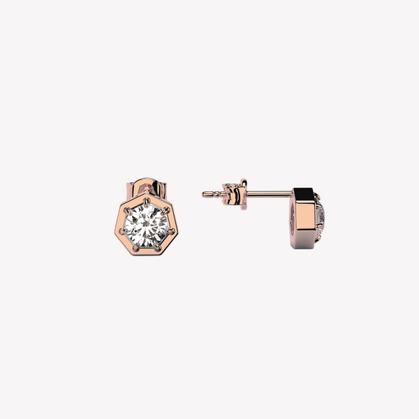 Ebenezer Solitaire White Topaz Stud Earrings