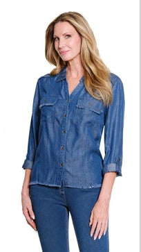 Roll Tab L/S 2-Pocket Button Front Woven Shirt