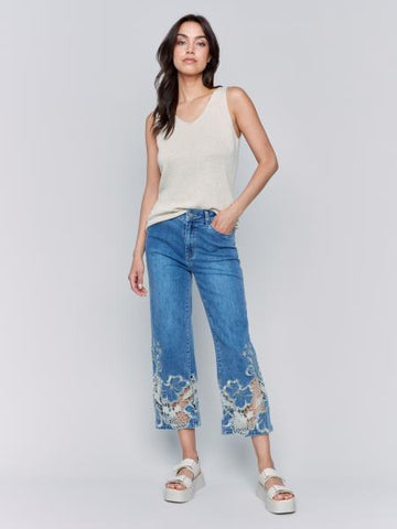 Lace Side Cut FLare Leg Pant