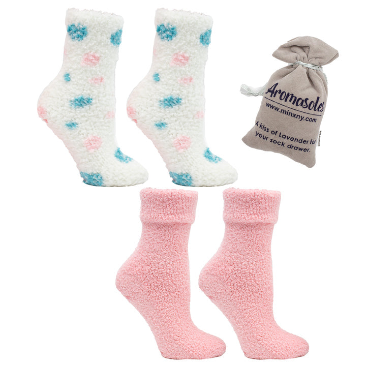 2 Pair Plush Sock Pack, Summer Rasberry