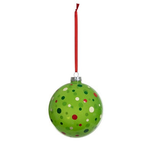 Polka Dot Pattern Glass Ball Ornament