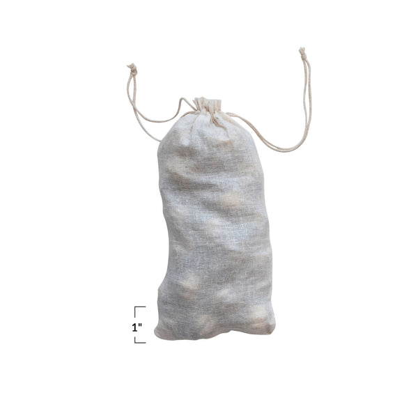 1"H Embossed Mercury Glass Ornaments in Muslin Bag, Set of 36