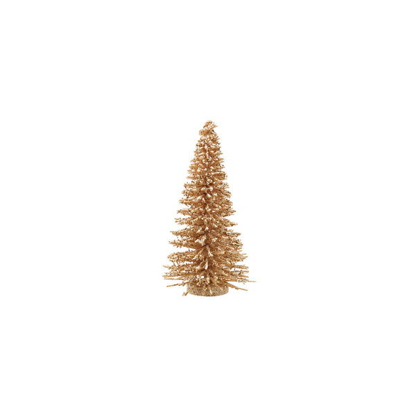 11.75" Wood Tree with Iridescent Mica Flakes & Glitter, Natural