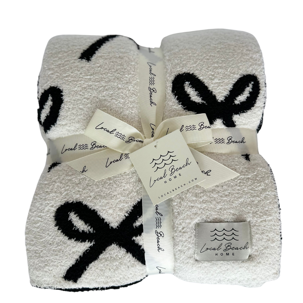 Bow Luxe Home Blanket: Cream/Sand