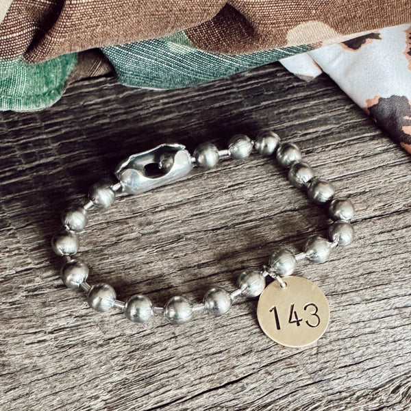 Stainless Steel & Brass Coin Tag Bracelets: 8 / Love You More