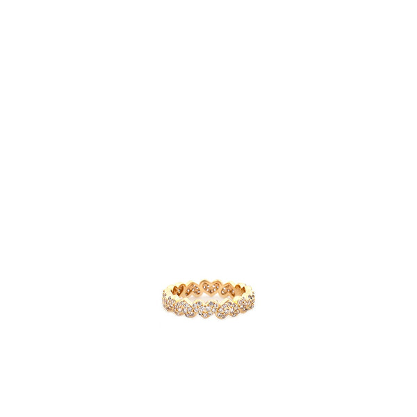 Sterling pave heart band ring: Sterling silver / 7