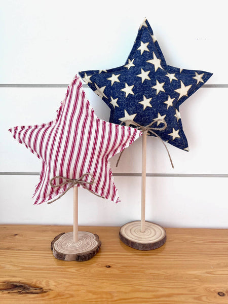 2pc. Rustic 4th of July Star Set - Vintage Star