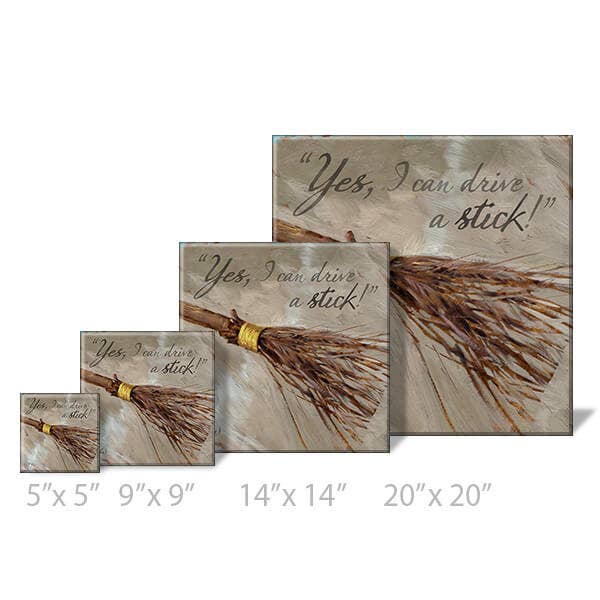 Inspirational Witch's Broom Art Print: Multicolor / Mini: 5x5x1 inches
