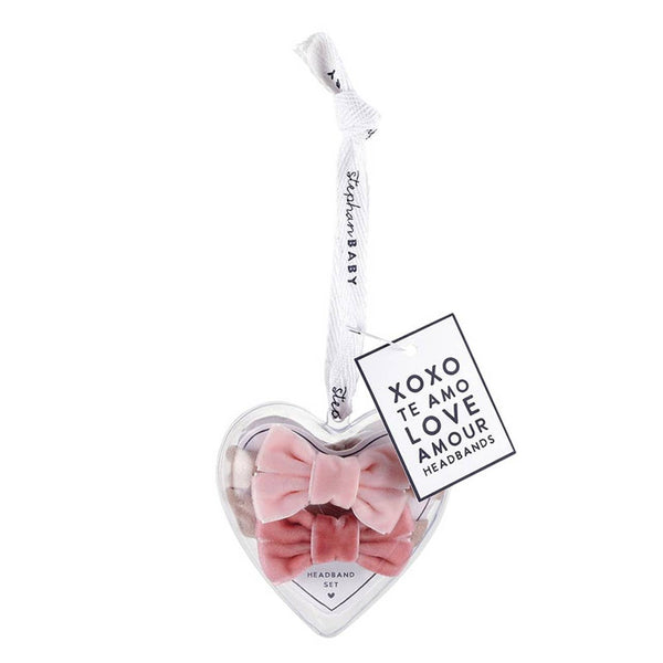 Heart Ornament + Headband Set  - Pink/Rose: Velvet Ribbon, Nylon / 1 Size Fits Most