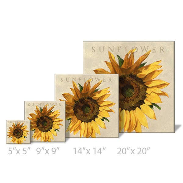SUNFLOWER GICLEE WALL ART: Multicolor / Mini: 5x5x1 inches