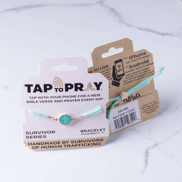 Tap To Pray® Survivor Series Bracelet: Onyx + Cross