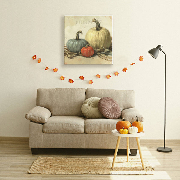 PUMPKIN TRIO GICLEE WALL ART: Multicolor / Mini: 5x5x1 inches
