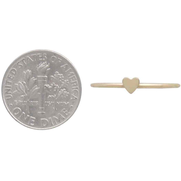 Gold Filled Stacking Ring with Heart: 6