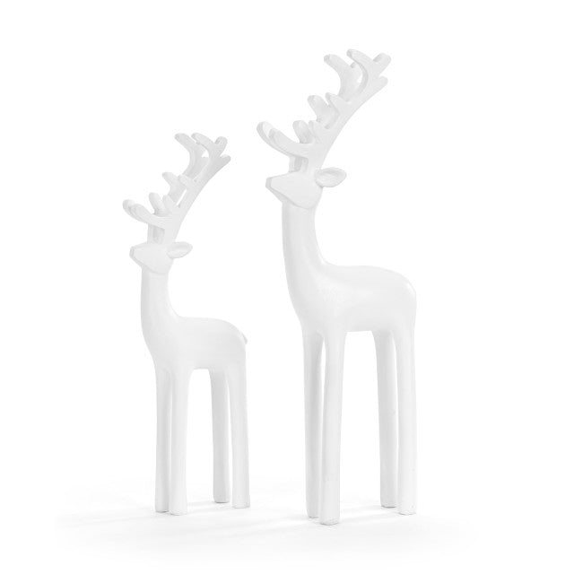 Assorted White Resin Reindeer