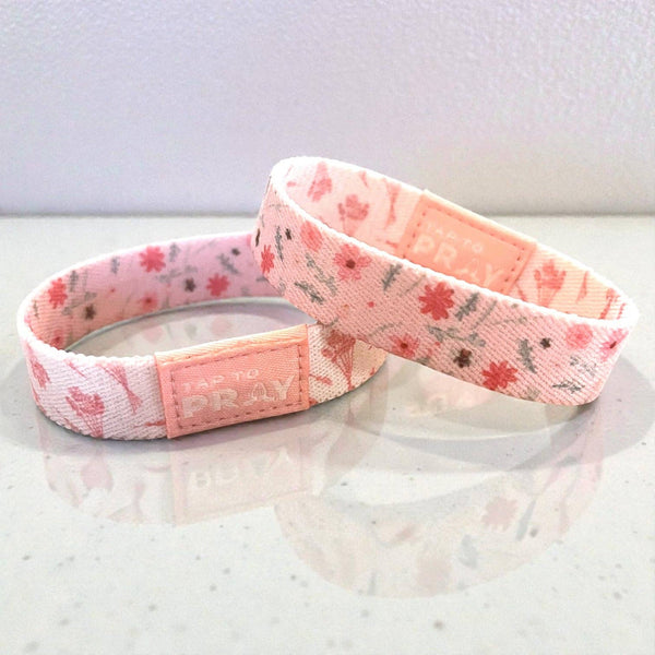 Tap To Pray® Wristband –  Meadows - Pink: Medium