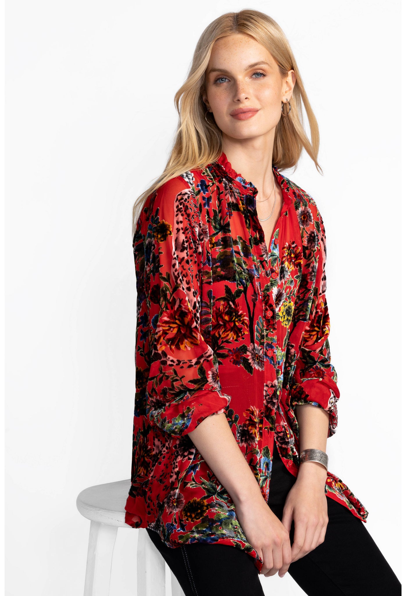 Johnny Was YOELLA BURNOUT TUNIC