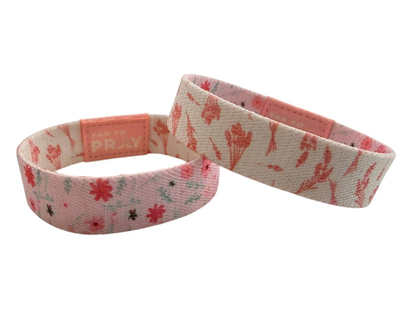 Tap To Pray® Wristband –  Meadows - Pink: Large