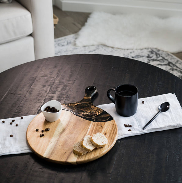 Cheeseboards - 12" Round w/handle: Gold Quartz