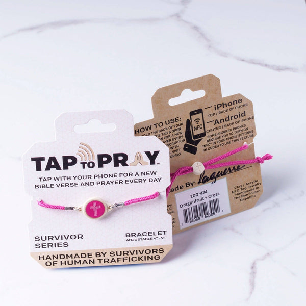 Tap To Pray® Survivor Series Bracelet: Onyx + Cross