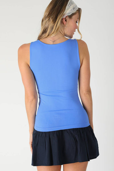 NS8321 - Clean Line Boat Neck Tank Top: 7 White